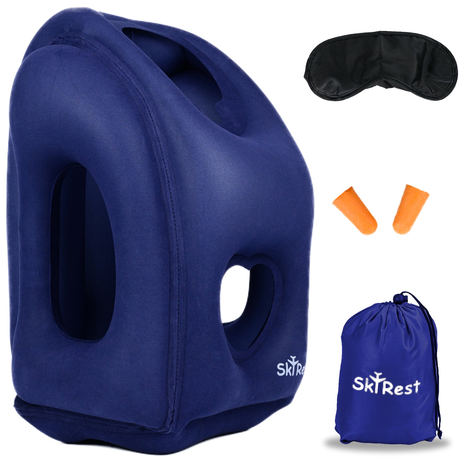 Inflatable Air Cushion Travel Pillow Headrest